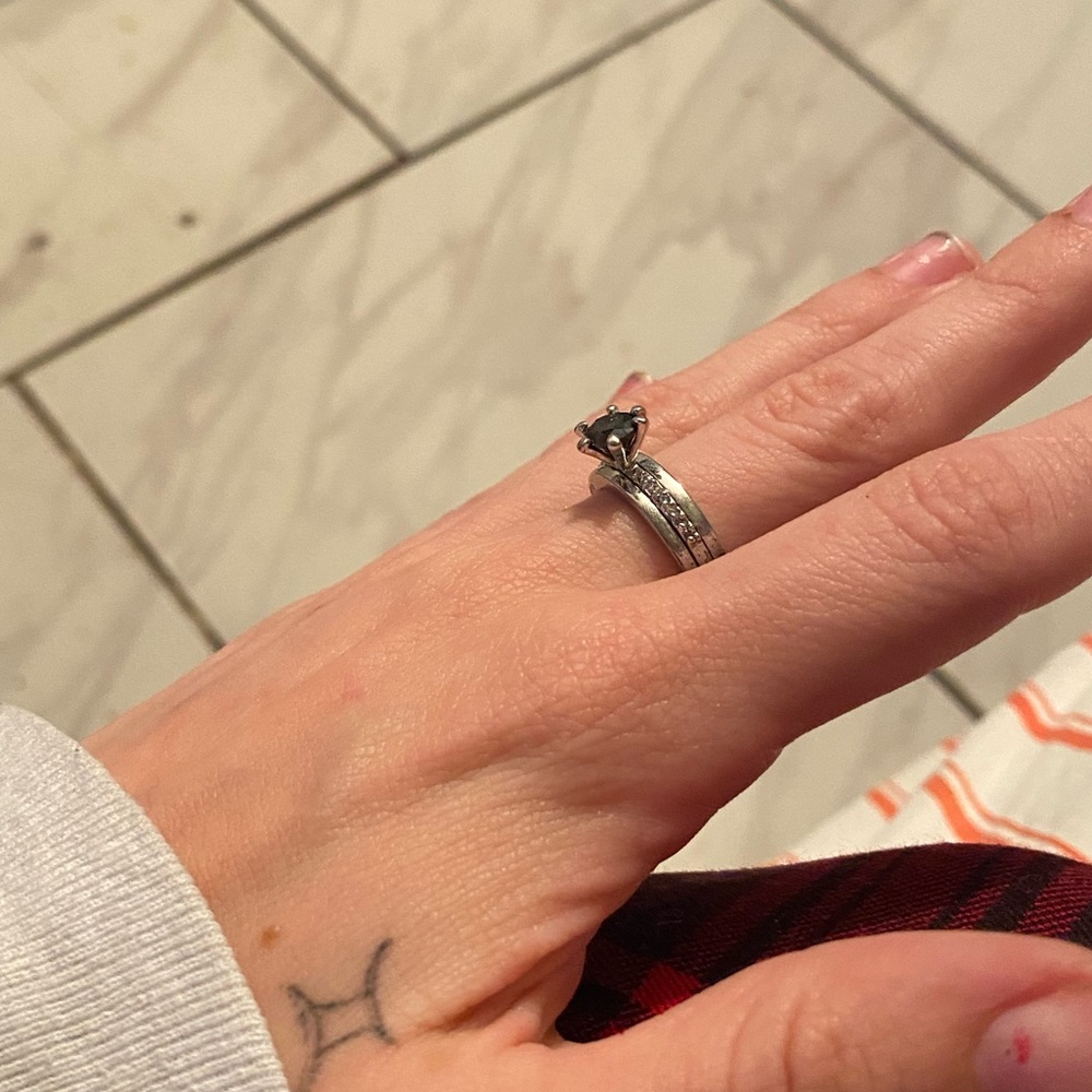 Black wedding band, 2 pieces